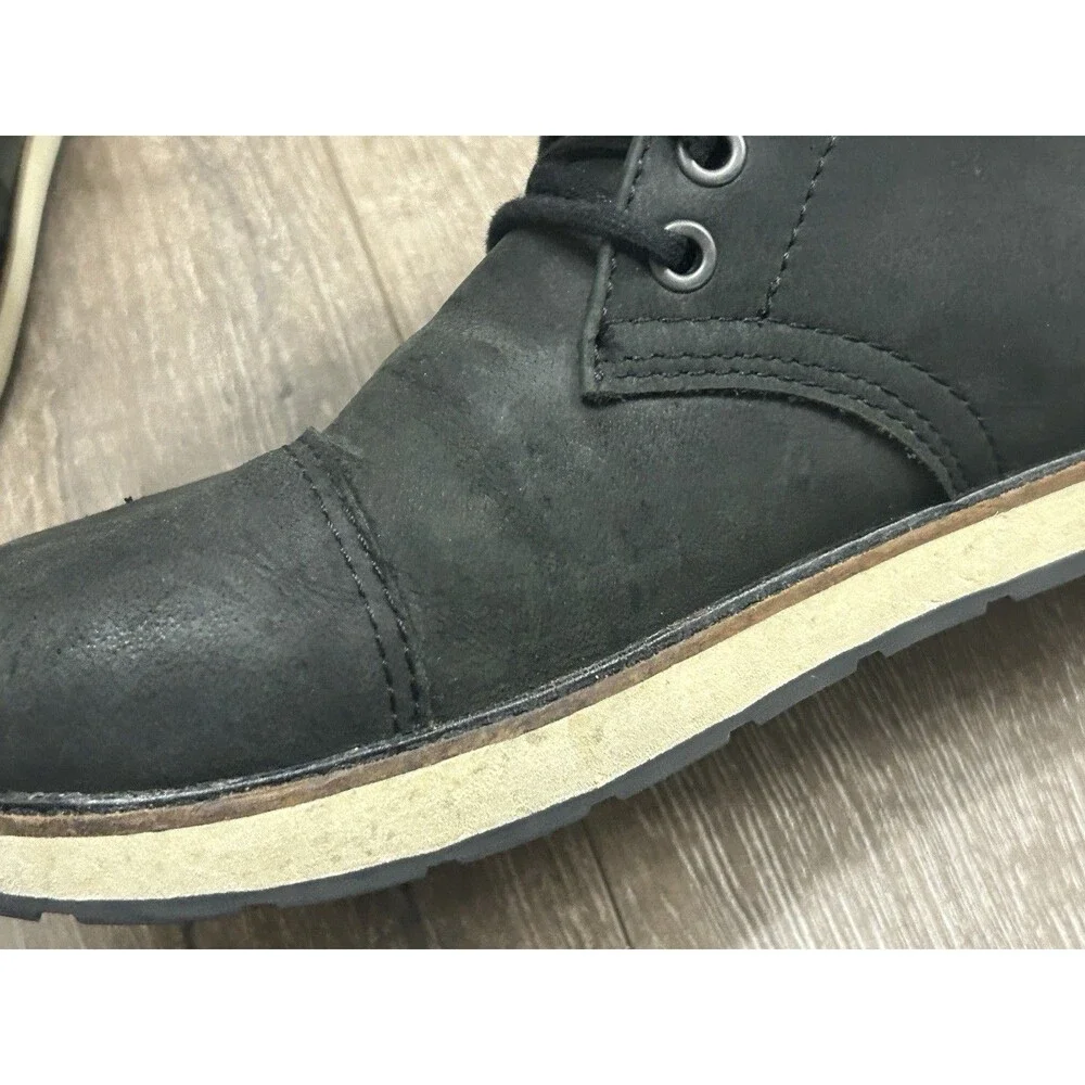 Altra Men's Smith Boots 9 Black Leather Lace Up Ankle Chukka Casual Zero Drop